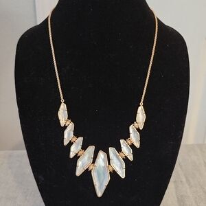 Kendra Scott "Bernice" Adjustable Necklace in Rose Gold and Mother of Pearl